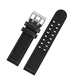 Type de fermoir : acier VFEBTSD Bracelet de montre Hamilton Khaki Aviation 20 mm/22 mm, compatible avec les modèles H77616533 et H70615733, en cuir kaki marron foncé, accessoires for hommes(Black- silver,20mm)