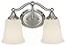 Feiss VS10502-BS Claridge Glass Wall Vanity Bath Lighting, Satin Nickel, 2-Light (13"W x 8"H) 200watts