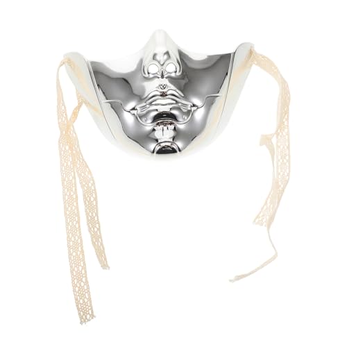 DEARMAMY Masque Punk Demi-visage Steampunk pour Hommes Cosplay Robot Mécanique Halloween Déguisement Bal Masqué Accessoire