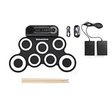The electric drum is equipped with upgraded stereo speakers,volume adjustment, providing you with astonishing effects. You can freely share your music and creations with your family or friends, and they cheer and be proud of you. This silicone electr...
