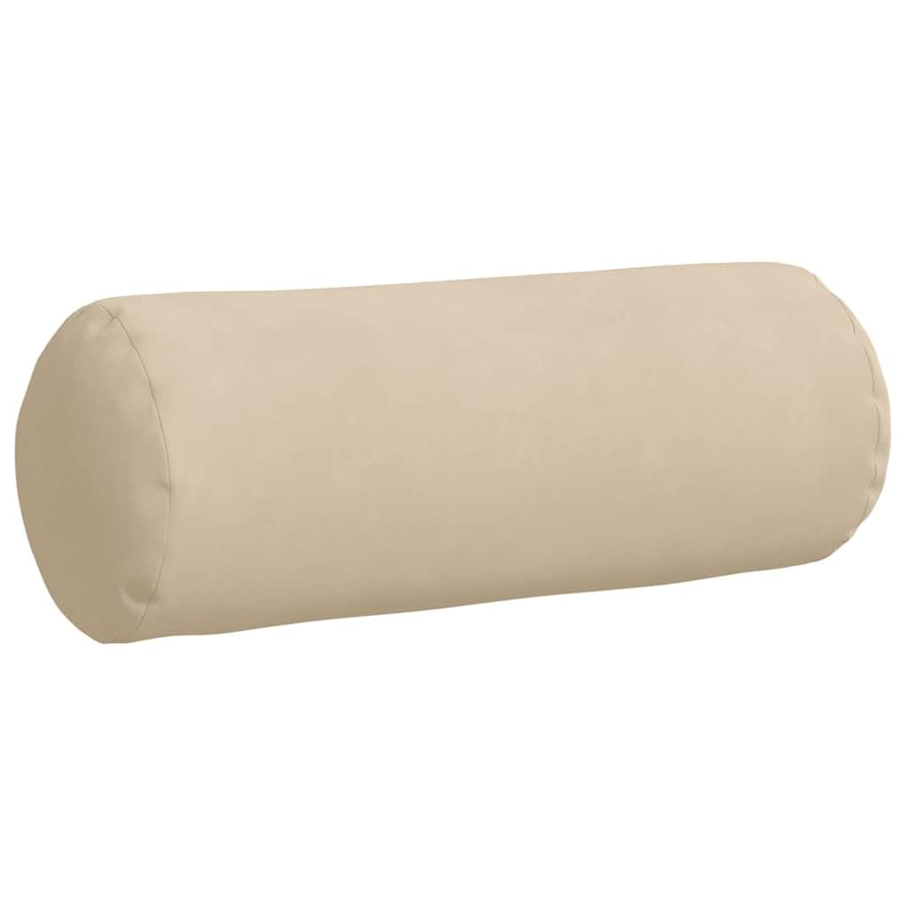 2er Set Nackenrollen Dekokissen 25 x 70 cm Cremeweiß - Weiche Mikrofaser Zierkissen mit Polyester-Füllung und Reißverschluss für Wohnzimmer, Schlafzimmer und Sofa