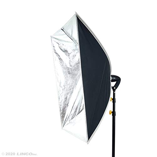 Image of LINCO Lincostore Studio Lighting Photography Light Equipment Continuous Photo Softbox Kit 20x28 Inch with 2 Professional Portrait Bulb for Filming Video AM269