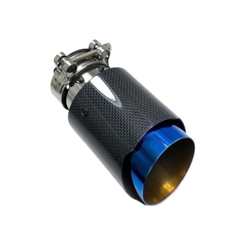 Tuyaux d'extrémité carbone bleu 80mm embout de silencieux haute résistance