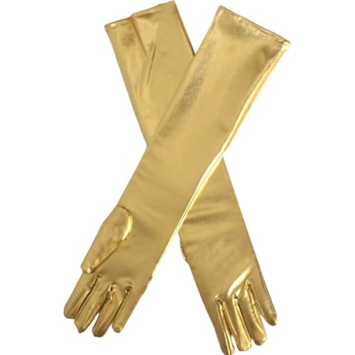 Long Patent Gloves Evening Party Gloves Elegant Satin Mittens for Wedding Holiday Party Events Activities Dress Cosplay Decoration
