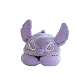 YJZINING Kawaii Cartoon Travel Neck Pillow with Hood，Cute Neck Pillow Lightweight Travelling Pillow Set for Airplane,Car,Train,Bus (Purple)