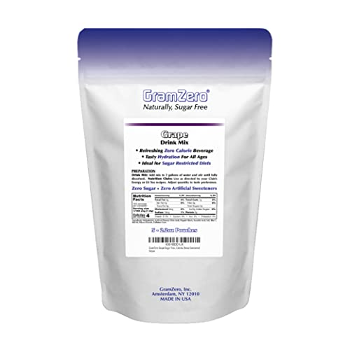 Gramzero Grape Sugar Free Drink Mix Sports Pack, Great For Nutrition Club Loaded Teas, Low Calorie, Stevia Sweetened #TOP3
