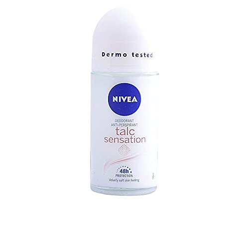 NIVEA Talc Sensation Roll-on (1 x 50 ml), desodorante antitranspirante para una piel suave en las axilas, desodorante roll on con protección 48 horas