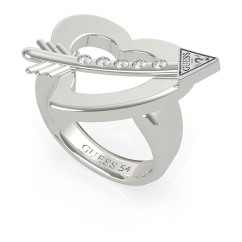 Bague Guess UBR79040 Across MY Heart anneau argenté cœur pour femme
