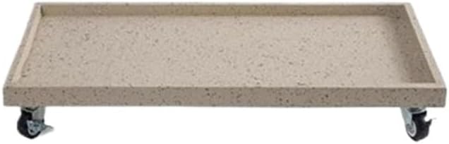 Flower Tray, Indoor Outdoor with Wheels Rectangular Plant Pallet, Large Synthetic Resin Saucer Drip Tray,Planter Trays(Black,Large)