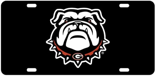 Dixie Dawgs NCAA Black Acrylic License Plate (Georgia Bulldog Black)