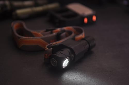 Image of Manker E03H III Rechargeable Headlamp Pocket Mini Flashlight with Clip - 90 Degree EDC Right Angle Flashlight with Headband and Magnet Tail (4000K High CRI 519A, Black)