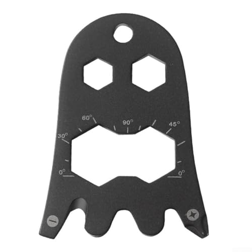 Multiherramienta para exteriores con llave hexagonal, juego de destornilladores, cortador de cinturón de seguridad, abridor y regla diseñada para camping, senderismo y tareas diarias (negro)