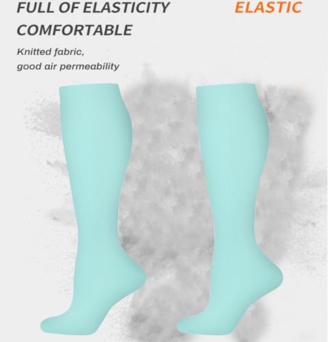 Image of Women's Knee High Compression Socks for Running Work Support Nurses Pregnancy Travel,Colorful Over The Calf Socks,#W402