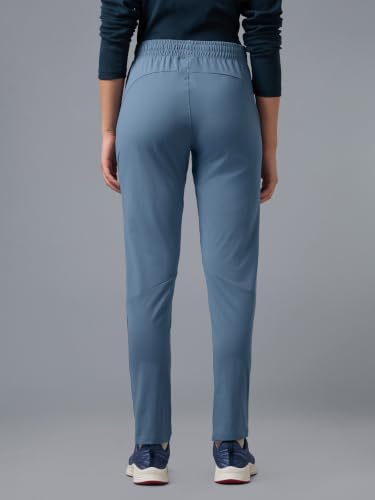 Image of TECHNOSPORT Women's Solid Straight Fit Track Pants with 4-Way Stretch, Moisture-Wicking Fabric, Mid-Rise Drawstring Waist & Pockets for Gym, Running, Workout and Everyday Athleisure