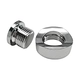 Wevdn M18×1.5 Stepped Mounting Bung and Plug, 304 Stainless Steel Notched Style Mounting Bung &