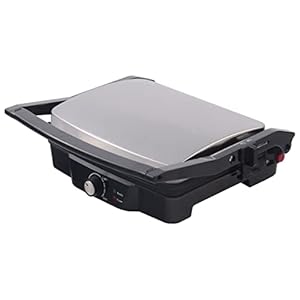 Plancha Grill ARDES 2000W | Parrilla Eléctrica Profesional | Placa Antiadherente | Color Negro y Acero | Modelo AR1S30
