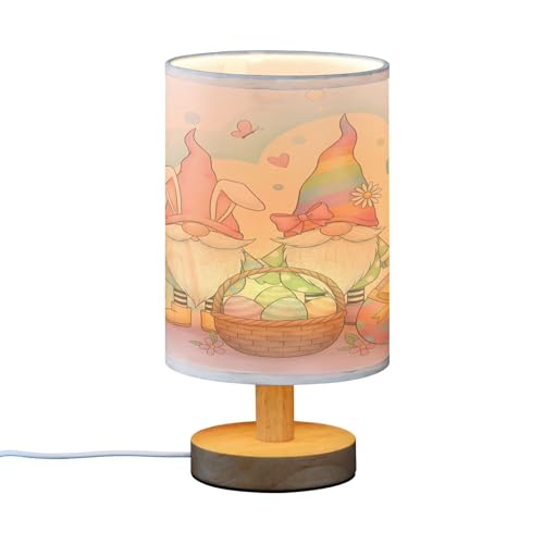 ALAZA Table Lamp with USB Port Bedside Lamp Colorful Easter Cute Gnomes Small Nightstand Lamp Desk Lamp for Kids Room Bedroom Office Living Room Decor