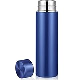 Irenare 5oz Mini Water Bottle Mini Insulated Stainless Steel Bottle Purse Water Bottle Cute Leak Proof Flask Keeps Drink Cold and Hot for Purse Women(Dark Blue,1 Piece)