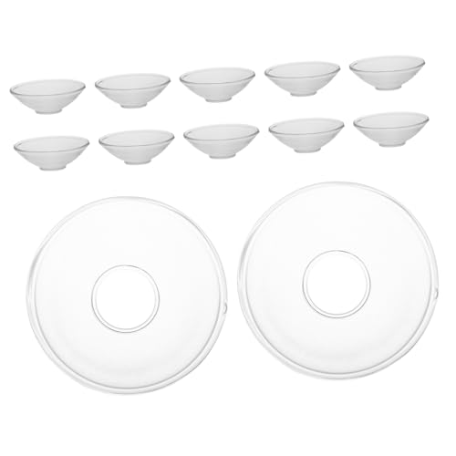 GLEAVI 12pezzi Vassoio Antigoccia Per Candele Da Raccoglitore Di Cera Scanalato in Vetro Trasparente Protezione Per Candele Per Casa Ristorante Hotel