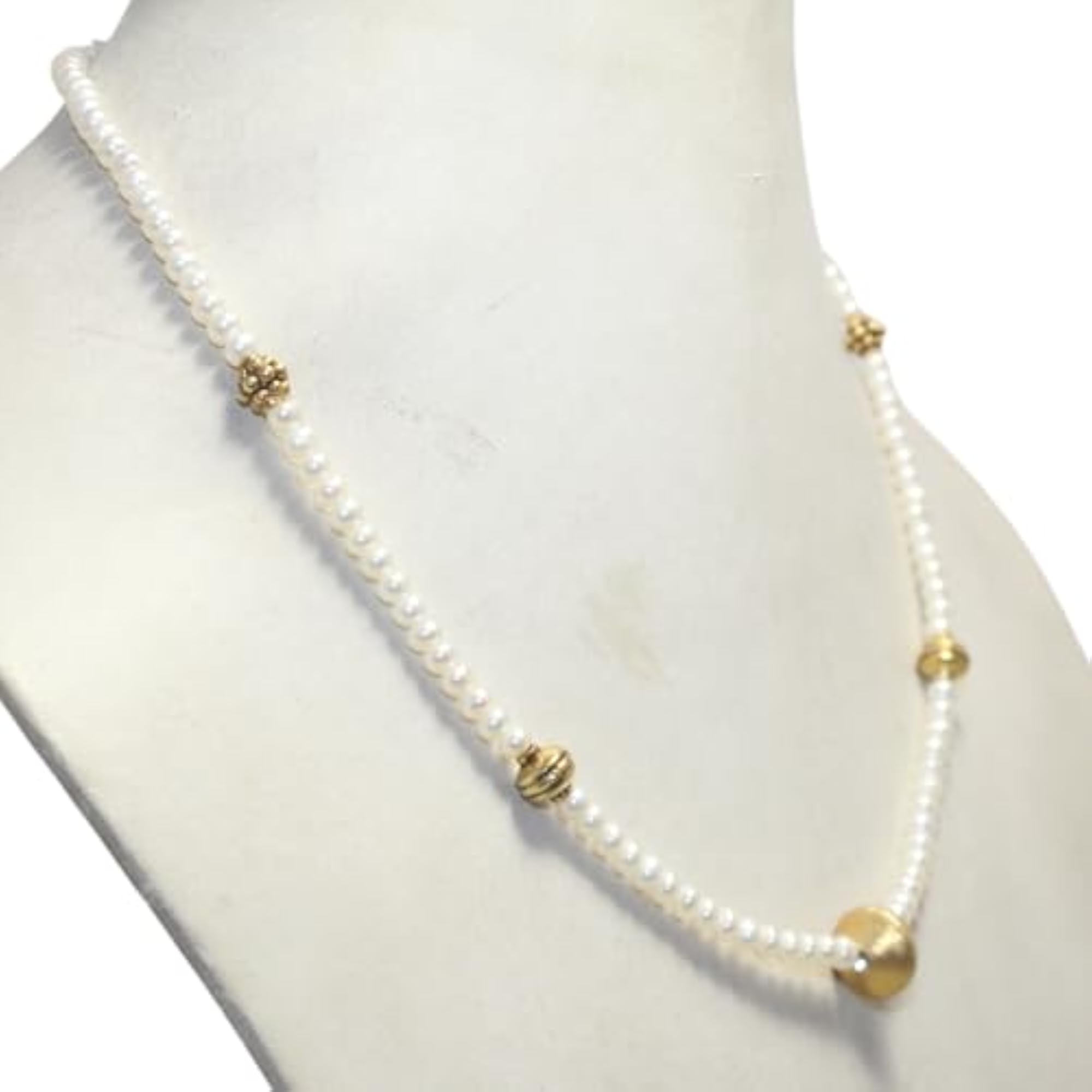 Women's 925 Sterling Silver Freshwater Pearl Gemstone Necklace, 18"