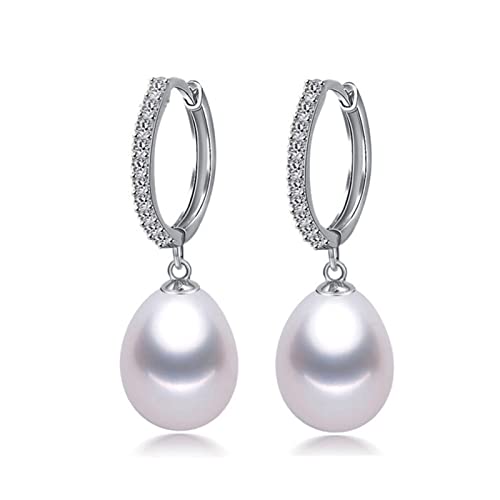 Boucles d'oreilles perle d'eau douce naturelle en argent 925 de haute qualité pour femme