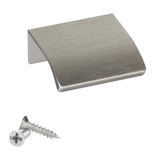 SOTECH 5 poignées de meubles Blankett Alex aspect inox brossé 40 mm Poignées d'armoires pour montage arrière, vis de fixation incluses