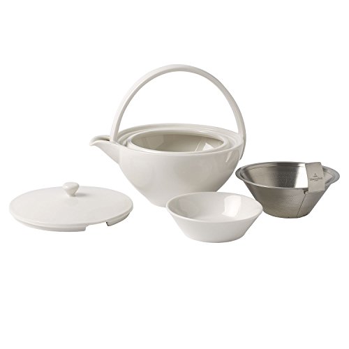 Villeroy & Boch Tea Passion Tetera con filtro, 0,75 l, Porcelana Premium/Acero inoxidable, Blanco
