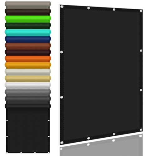 Voile d'ombrage contre la chaleur et la pluie bâche étanche noire 1.6x2.8 m patio