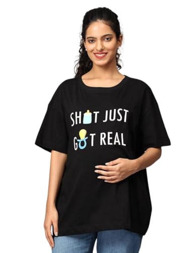 Image of The Mom Store Mom T-Shirt | Cotton | Pre and Post Pregnancy | Quirky Statements | Comfortable | Oversized