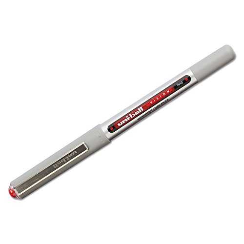 Image of uni-ball uniball Vision Rollerball Pens with 0.7mm Fine Point, Red, 12 Count