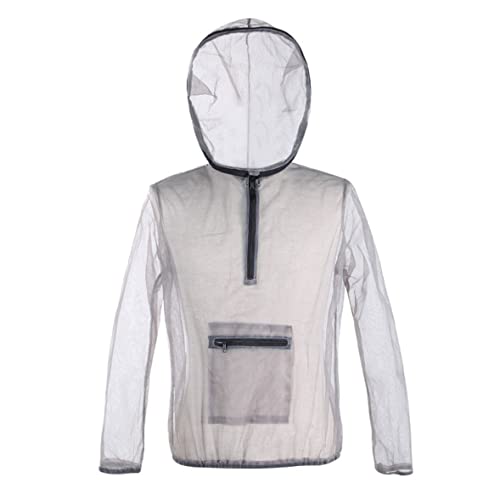 Mosquito traje de mosquito con protección contra insectos de malla de verano con capucha con capucha protección de mosquito ligero a prueba de insectos para acampar al aire libre xxl
