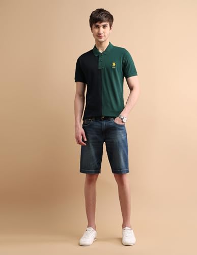 Image of U.S. POLO ASSN. Slim Fit Polo T Shirts for Men - 100% Cotton, Half Sleeves Mens Tshirt
