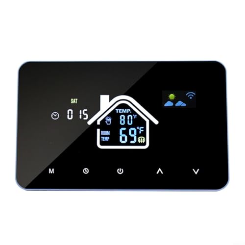 HEIBTENY Controlador de temperatura inteligente con pantalla táctil LCD de 4.3 pulgadas y control de aplicación, termostato programable AC230V para calefacción de suelo eléctrico o de agua (agua 3 A)