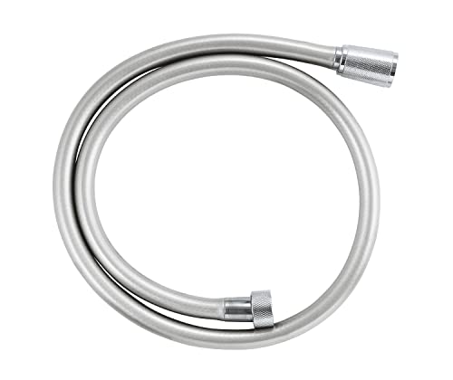 GROHE VitalioFlex Silver Long-Life TwistStop, Shower Hose 1 m (Tensile Strength 50 kg, Pressure Resistance Up to 12 Bar