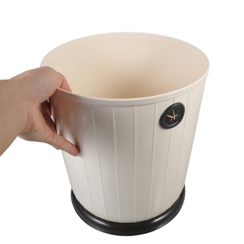Caneca de basura plástica beige 12L estilo retro miniatura 4