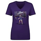 500 LEVEL Anna Kalinskaya Tennis Women's V-Neck T-Shirt (Purple, X-Large)