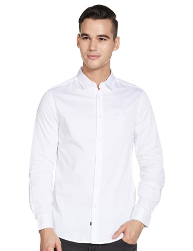 Image of The Indian Garage Co Men Regular Fit Placement Embroidered Full Sleeves Spread Collar Casual Shirt