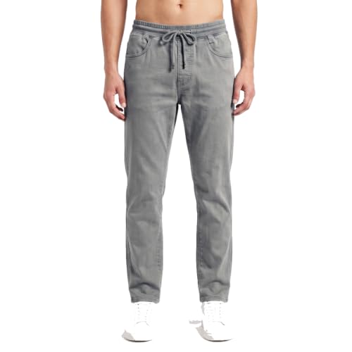 Image of Men's RFD Wash Finished Cotton Track Pants| Lightweight, Breathable & Highly Stretchable Fabric| Denim Look| Perfect for Office, Party, Holiday & Travel (RSM-01 /25)