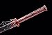 LOONGSWORD Traditional Chinese Qing Dao Sword - Spring Steel Blade, Red Alloy Fittings, Wood Wrapped Faux Leather Scabbard