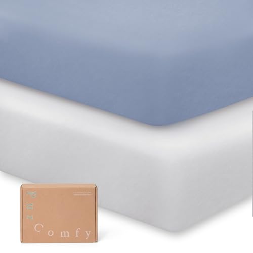 Image of Graco Pack and Play Sheets Fitted, Supersoft Bamboo Viscose Mini Crib Sheets, 2-Pack Pack N Play Mattress Sheets, Graco Playard Baby Sheets Neutral for Boys Girls, 5'' Deep Pocket