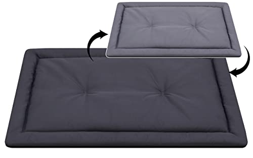 Salla Hundebett, Doppelseitige Hundematte, Waschbares Hundebett, wasserdichte und Kratzfeste Liegematte für Hunde, Haustierbett, Pflegeleicht & Schmutzabweisend,, Graphit / Grau, 110 x 75 cm Cover