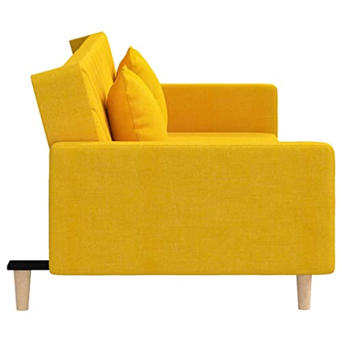 SKM Divano Letto a 2 Posti con 2 Cuscini Giallo in...