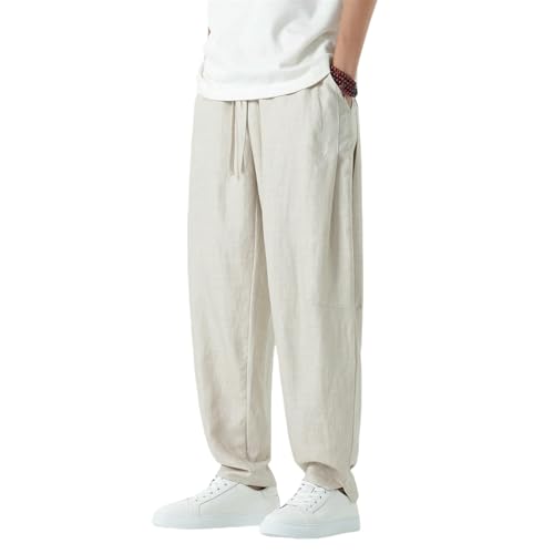 Pantalon large en coton lin homme idéal pour vacances d'été et sorties plage