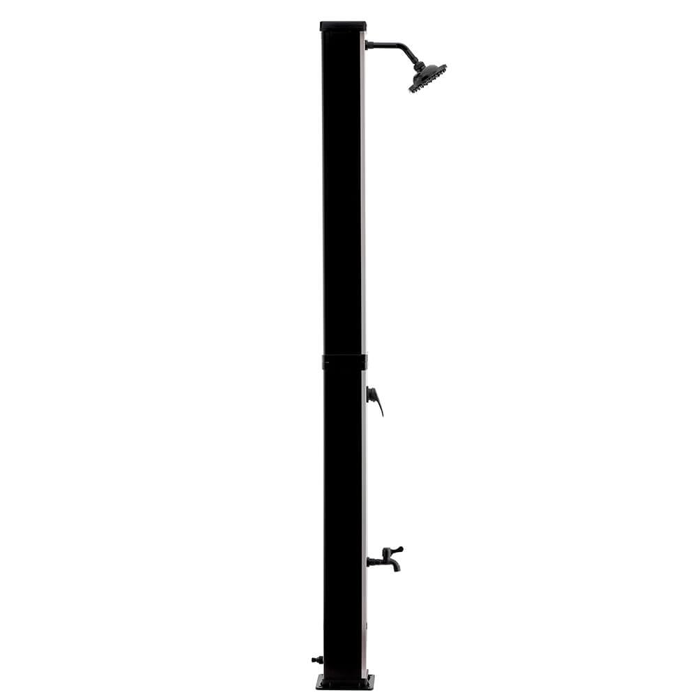 Home Deluxe - Douche Solaire Olymp - Réservoir d'eau de 40 l, Douche de Pied intégrée, PVC, Nickel brossé/Noir, Montage Facile I Douche de Jardin Douche extérieure Douche Solaire Jardin Douche