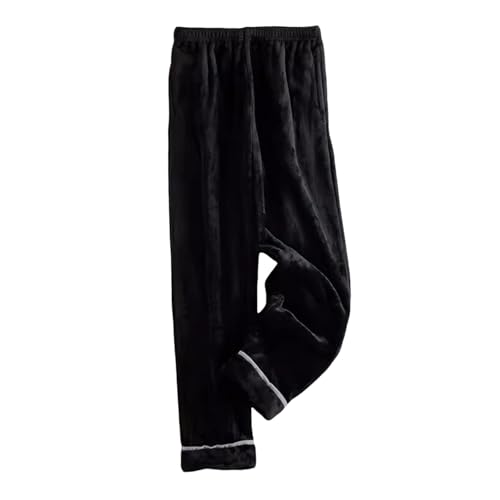 Men's Soft Pajamas Pant Fleece Fuzzy Pj Bottoms Flannel Straight Leg Winter Baggy Lounge