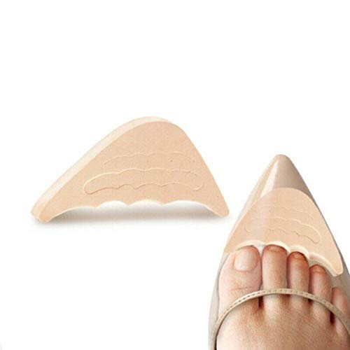 Image of Digital Shoppy 1 Pair Women High Heel Half Forefoot Insert Toe Plug Cushion Pain Relief Protector Big Shoes Toe Front Filler Adjustment Pads (Beige)