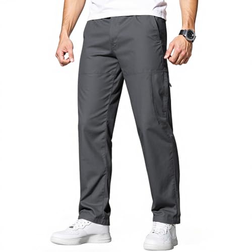 Pantalon pour homme grande taille en coton ample avec ceinture élastique