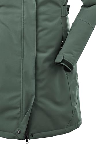 killtec Damen Funktionsparka/Parka mit abzippbarer Kapuze KOW 165 WMN PRK, grüngrau, 36, 37726-000, grün/grau