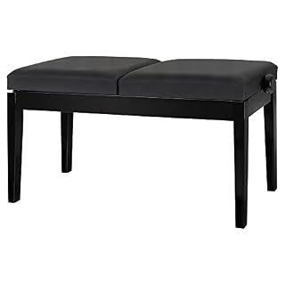 Classic Cantabile Banc de piano deux places noir brillant - Les Beatles, Paul McCartney, John Lennon, RIngo Starr, George Harrison