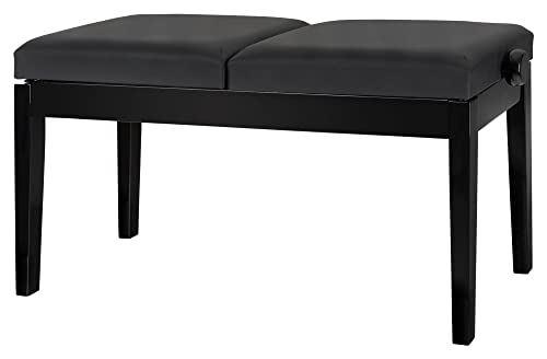 Classic Cantabile Banc de piano deux places noir brillant - Les Beatles, Paul McCartney, John Lennon, RIngo Starr, George Harrison Classic Cantabile Banc de piano deux places noir brillant
